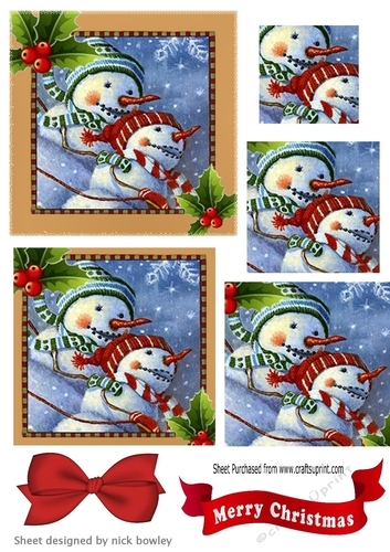 Jolly folklore art snowmen pyramids