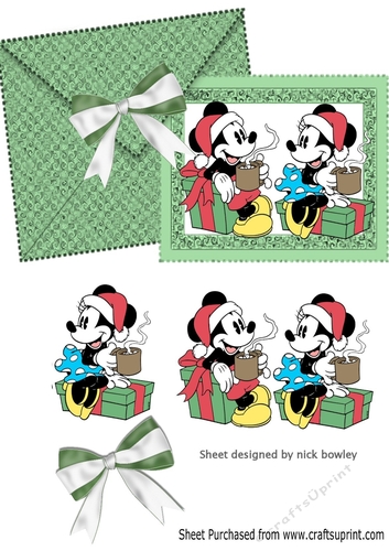 cute minnie mouse with gifts envelope and card (EFFECT) A5