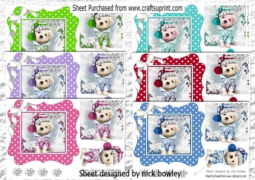 7 Cute westies in santa hats card fronts 7x7 bumper kit