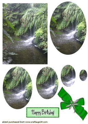 Pretty Pic of a Tropical Waterfall,oval Pyramids