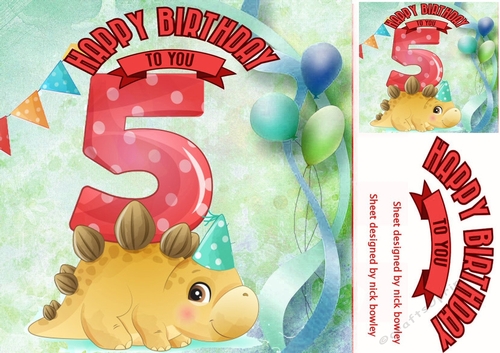 Lovely Balloons for Dinos (5th) Birthday 8x8