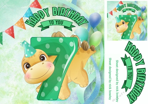 Lovely Balloons for Dinos (7th) Birthday 8x8