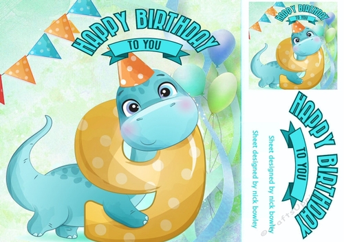 Lovely Balloons for Dinos (9th) Birthday 8x8