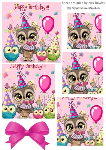 cute owls partying in pyramids wearing party hats