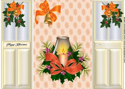 Pretty Orange Candle with Holly Gatefold
