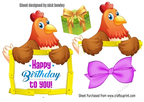 Red rooster with bow over the edge (2)