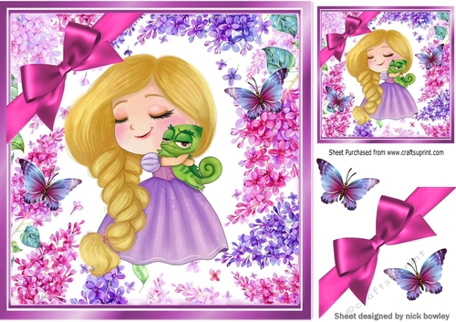 sweet little girl cuddling in pink floral frame 8x8