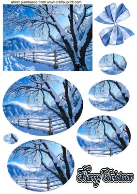A Beautiful Snow Scene in Oval Pyramids