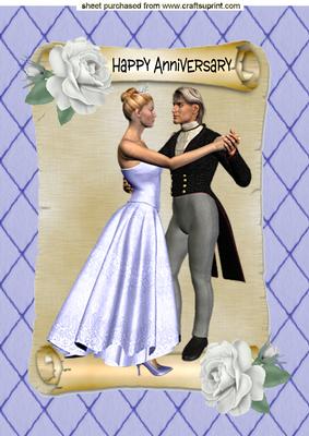 Dancing Couple Anniversary A4 Topper
