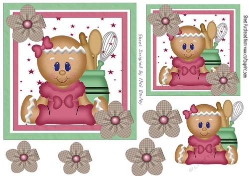 sweet gingerbread girl flowers 7x7