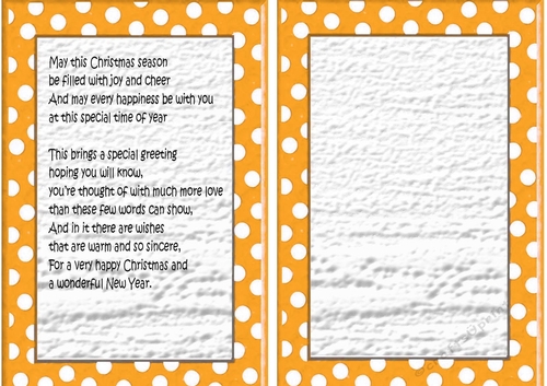 gold/white spot frame with christmas verse (one) A5