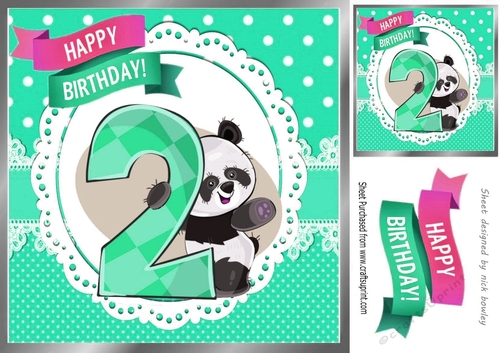 Cute panda in turq  birthday (2) 8x8