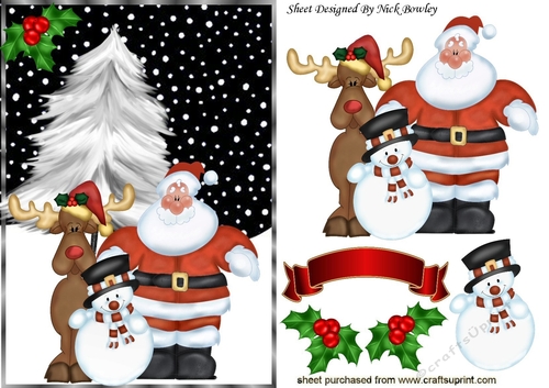 Lovely santa in the snow with friends A5