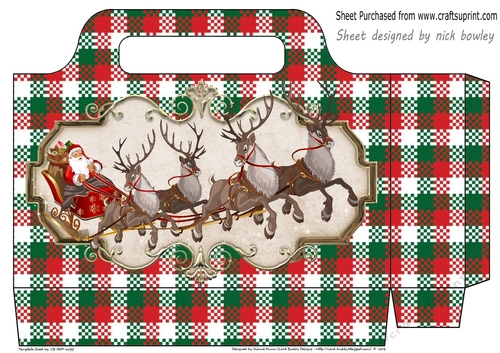 Pretty tote  bag with santa and tartan, 