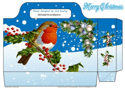 Pretty tote  bag with snow scene, and robin