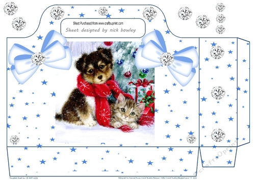 cute puppy and kitten, with bows and blue stars and diamonds tote bag