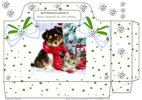 cute puppy and kitten, with bows and green stars and diamonds tote bag