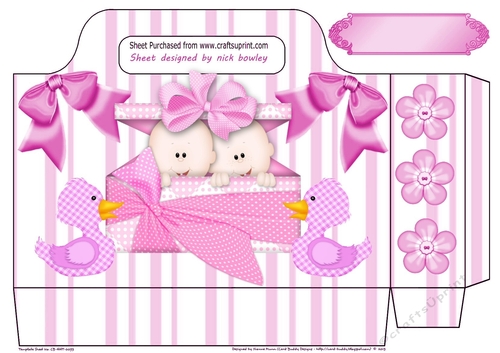Cute baby girl twins with little ducks striped tote bag
