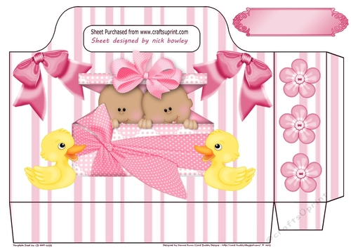 Cute ethnic baby girl twins with little ducks striped tote bag