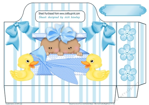 Cute ethnic baby boy twins with little ducks striped tote bag
