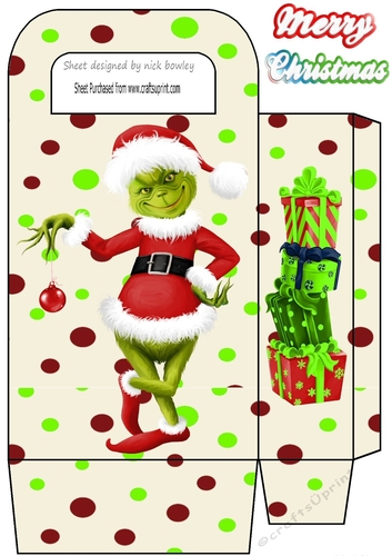 Large Gift Bag with cheeky elf grinch (red)