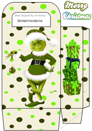 Large Gift Bag with cheeky elf grinch (green)