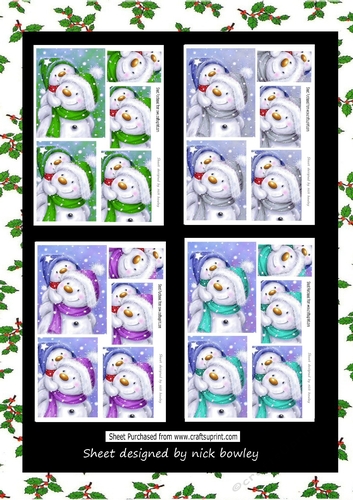  4 Lovely snowmen pyramids mini kit 