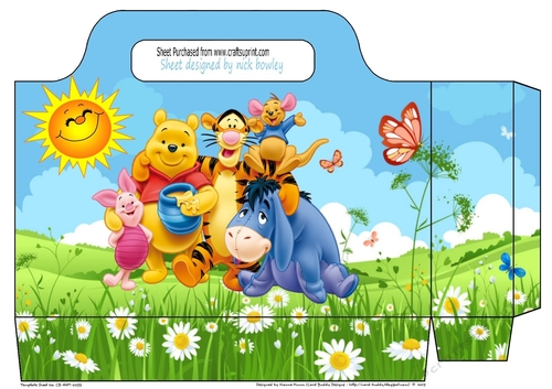 pooh bear with friends, in the meadow tote bag