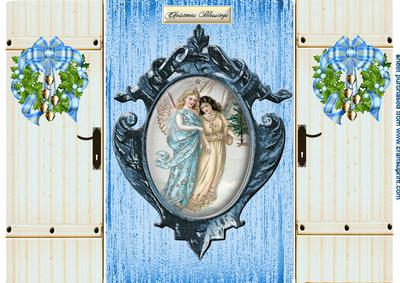 Beautiful Angels in Ornate Frame Gatefold