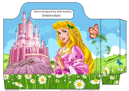 Pretty princess with pink castle tote gift bag