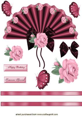 Beautiful Rose Fan Topper