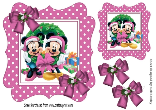 Fun time at christmas in pink polkadot 7x7 frame
