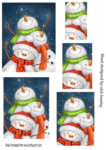Lovely trio of snowmen pyramids