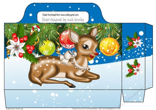 baubles and snow scene with sweet deer tote bag