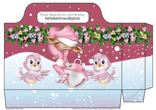 pretty elf in pink sitting on a bauble with little birds tote bag (pink)