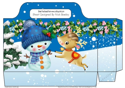 Lovely fun christms tote bag with snowman & deer