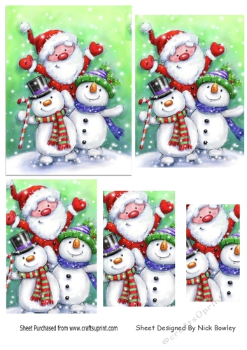 jolly santa with snowmen pyramids