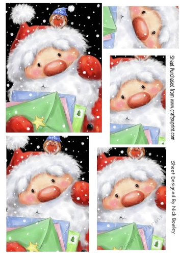 Lovely santa with robin pyramids