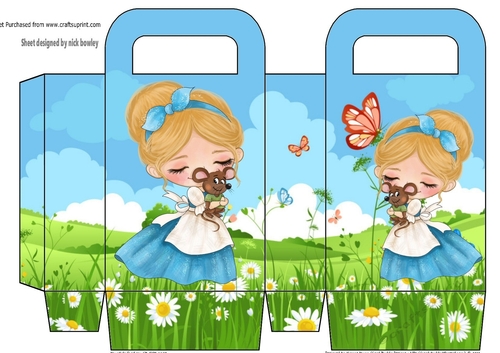 sweet little girl in the meadows gift bag/box (one)