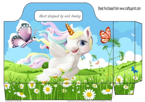 Pretty gift tote bag with unicorn with butterflies