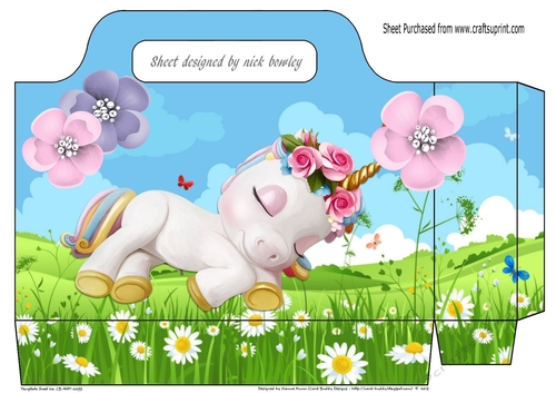 Pretty gift tote bag with unicorn with flowers