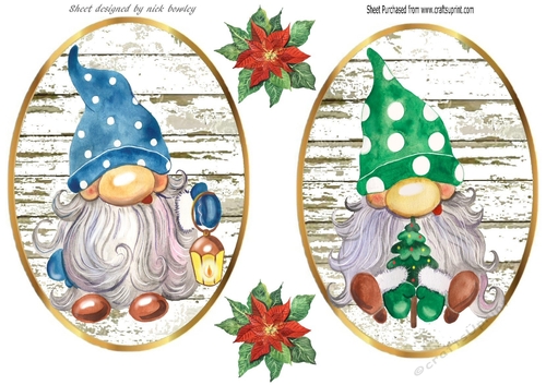 Cute christmas gnome toppers with poinsettias