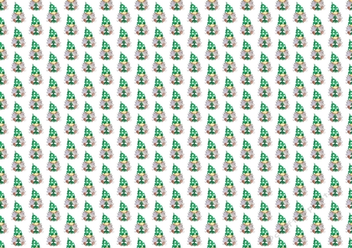 Cute christmas green gnome paper