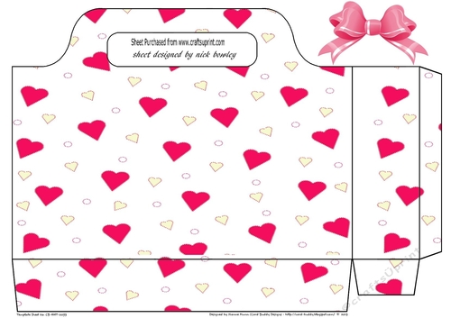 Lovely big pink hearts tote gift bag with bow