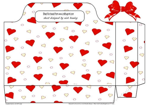 Lovely big red hearts tote gift bag with bow