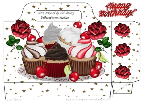 Yummy cupcakes with roses and stars tote gift bag
