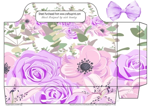pretty lilac flower tote gift bag with bow