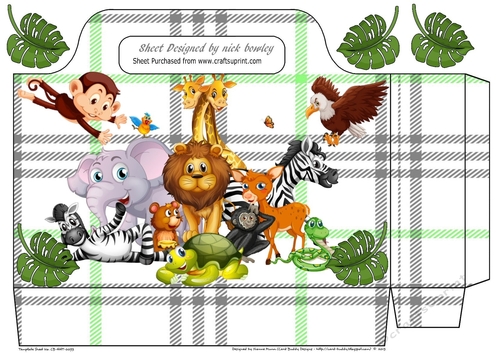 Lovely Jungle Animals tote gift bag