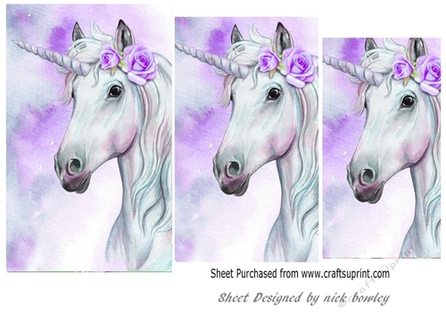 Purple and white unicorn pyramids