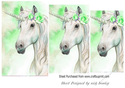 green and white unicorn pyramids